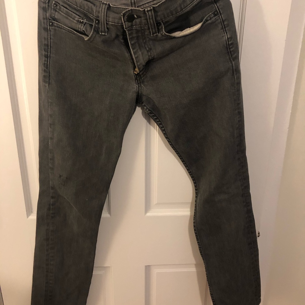 Levi’s 511 gray jeans.